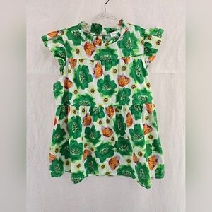 Shop The Mint Babydoll Cap Sleeves Green Cott Floral Watercolor. Ladies Size XL